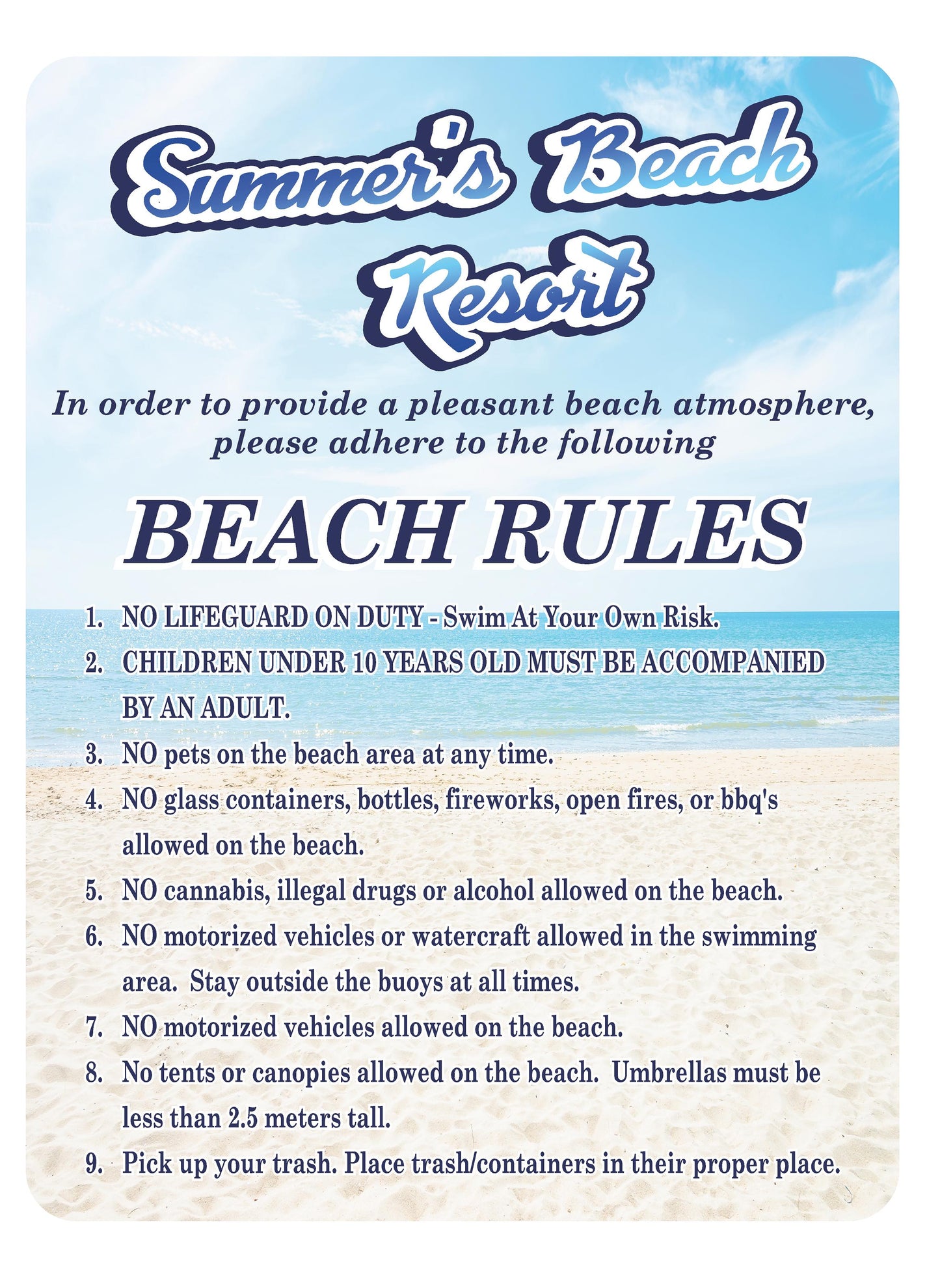 Camping / Parks - Beach Rules