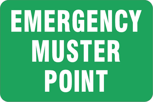 Emergency Muster Point - Green / White