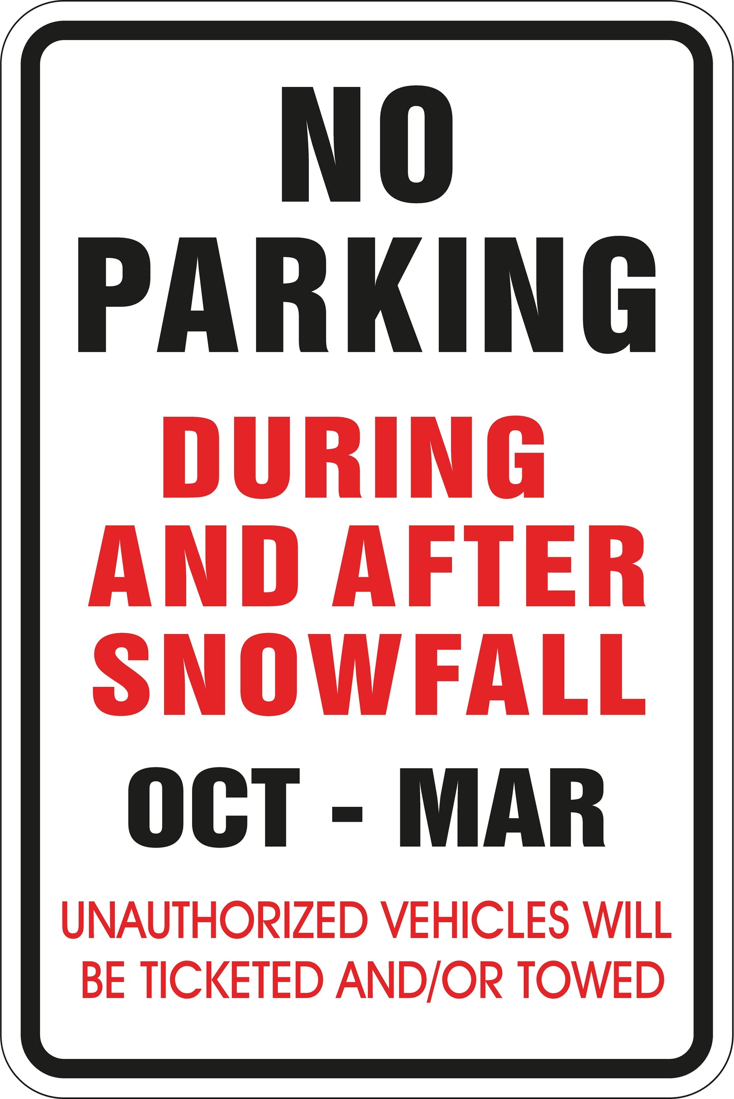 Apartment/Condo - No Parking - Snow Fall